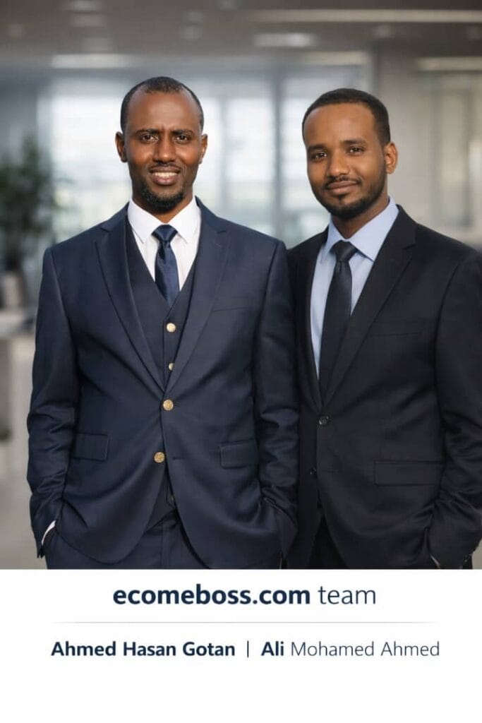 Ali Mohamed Ahmed and Ahmed Hasan Gotan — co-founders of EcomeBoss, a smart home décor and lifestyle platform